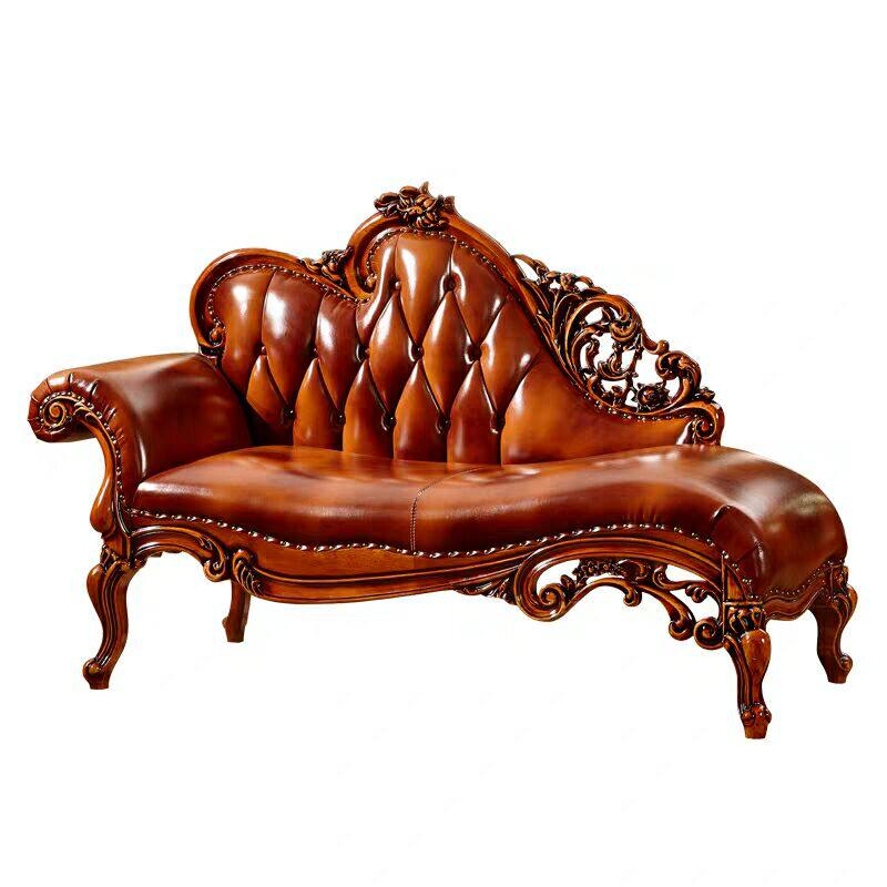 Eurostyle Noble Princess Chair Solid Wood Carving Flowers Small Family of Guido Dining Room Sofa Reclining American Light Lavish Bedroom Beauty Collapse