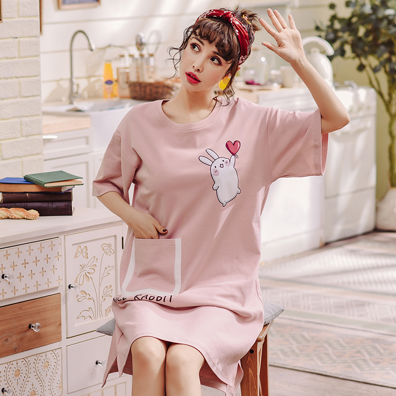 Ngủ váy cô gái mùa hè phim hoạt hình ngắn sleevecute Hàn Quốc phiên bản công chúa lỏng ngọt pajama cô gái nhà mùa hè quần áo.