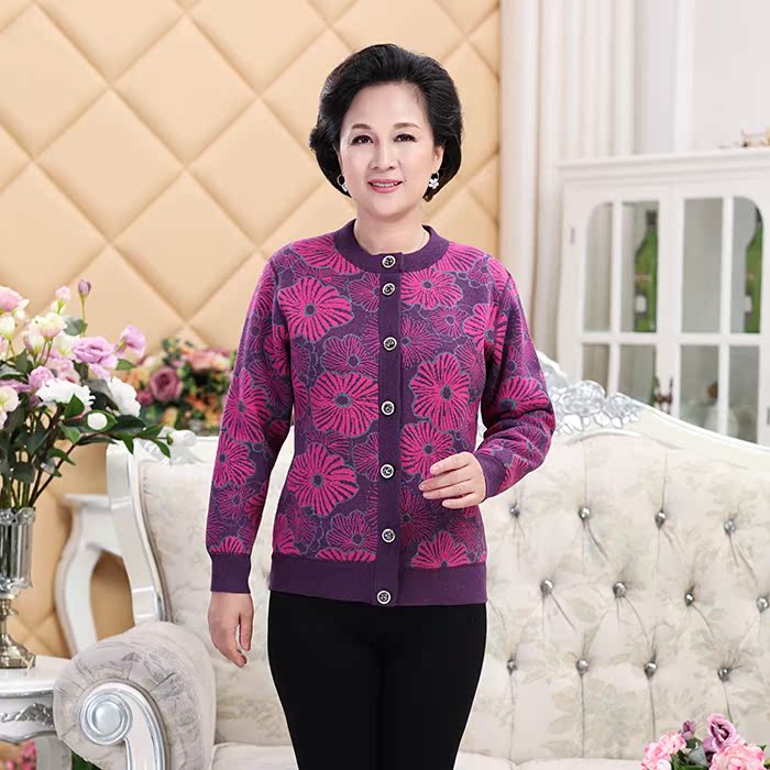 Trung niên cũ lót ấm cardigan mens ông mùa dày áo khoác bà bên ngoài lạnh mặc bộ com lê.