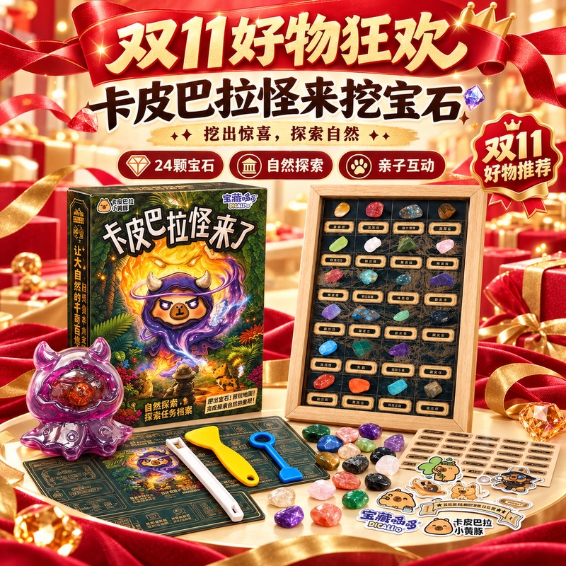 Kapibara Monster Comes: Fat Soap Treasure Digging Blind Box Amber Fossil Archaeological Digging Toy for Boys and Girls Children