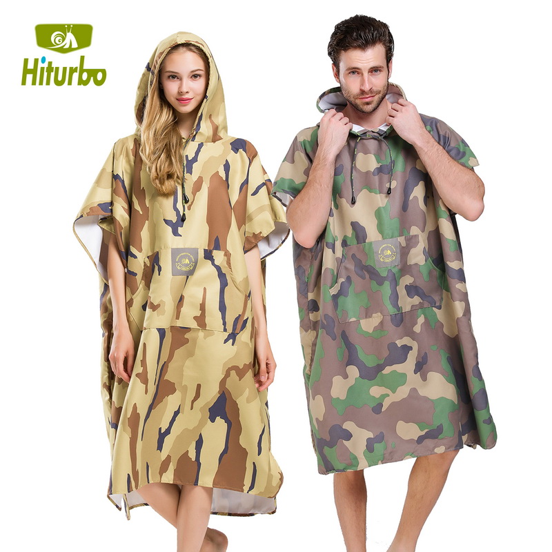 Hiturbo Haitaibo beach bathrobe towel Swimming camouflage Water absorption quick-drying anti-light cloak change cloak tour