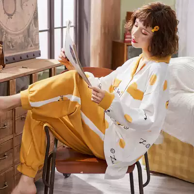 Confinement clothes pure cotton spring and autumn thin maternity pajamas postpartum maternity loose lactation lactation clothes spring and summer home clothes