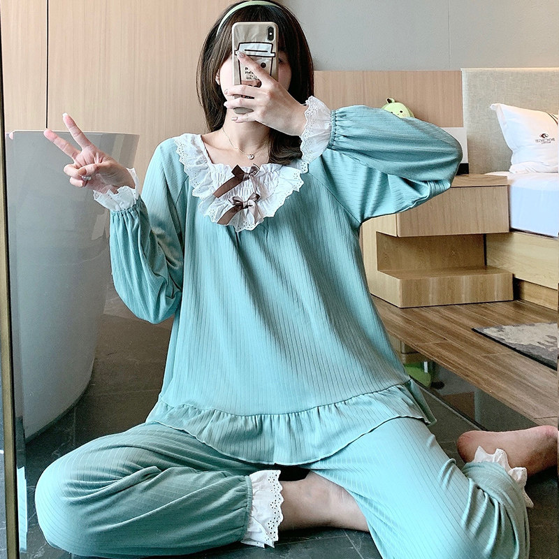 Moon clothes thin spring and winter cotton postpartum lactation pajamas for women pregnant women Pregnant spring and autumn maternal lactation clothes