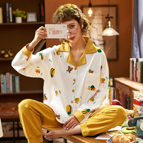 Yuezi clothing summer pregnant womens pajamas postpartum milk feeding clothing cotton Maternal lactation spring and autumn thin summer home wear