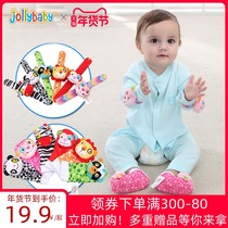 jollybaby baby toys 0 a 1 year old wrist hand bell newborn toy socks with Rattle