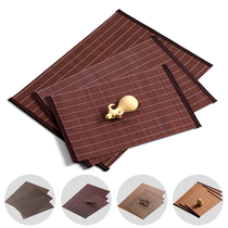  Bamboo tea mat bamboo curtain bamboo mat tea mat bamboo curtain linen tea towel Kung Fu tea set coaster Japanese Zen tea ceremony accessories