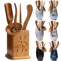  Tea ceremony six gentlemen combination set Kung Fu tea set Spare parts Bamboo tea tea clip tweezers Solid wood