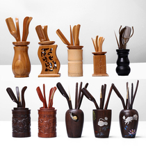  Six Gentlemen of the Tea Ceremony Set of solid wood tea clips Bamboo tweezers Tea cups Tea clips Kung Fu tea accessories