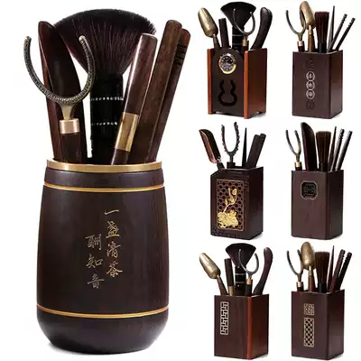 Kung Fu tea set accessories Tea ceremony six gentlemen ebony set Ceramic tea pet ornaments Purple sand bamboo tea clip tea spoon