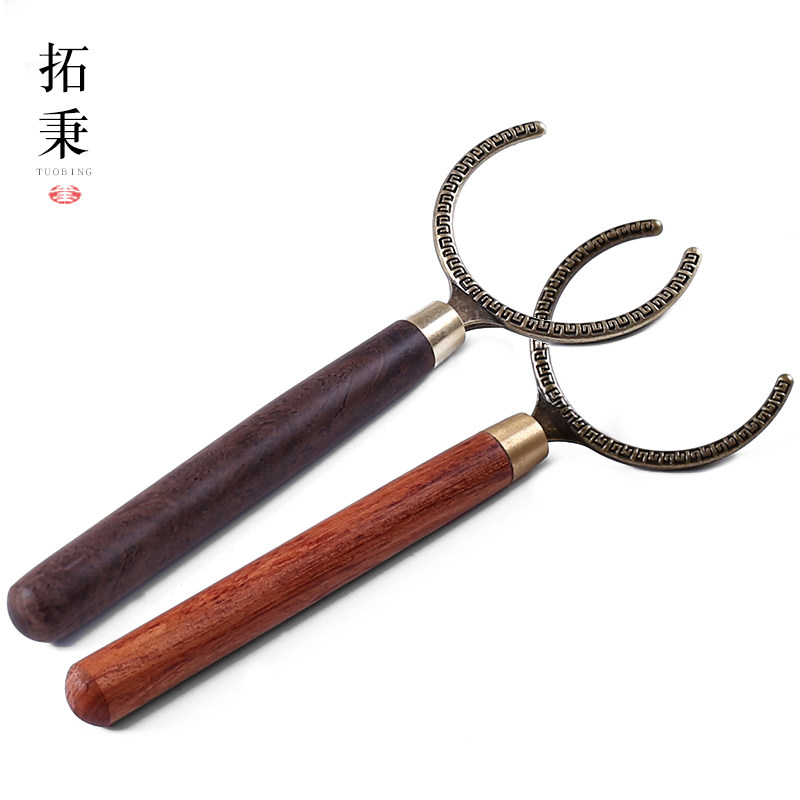 Tea set accessories copper-made cup fork-size anti-scalding tea cup Tea Track Zero Fit Six Gentleman Cups Sanitary Clips