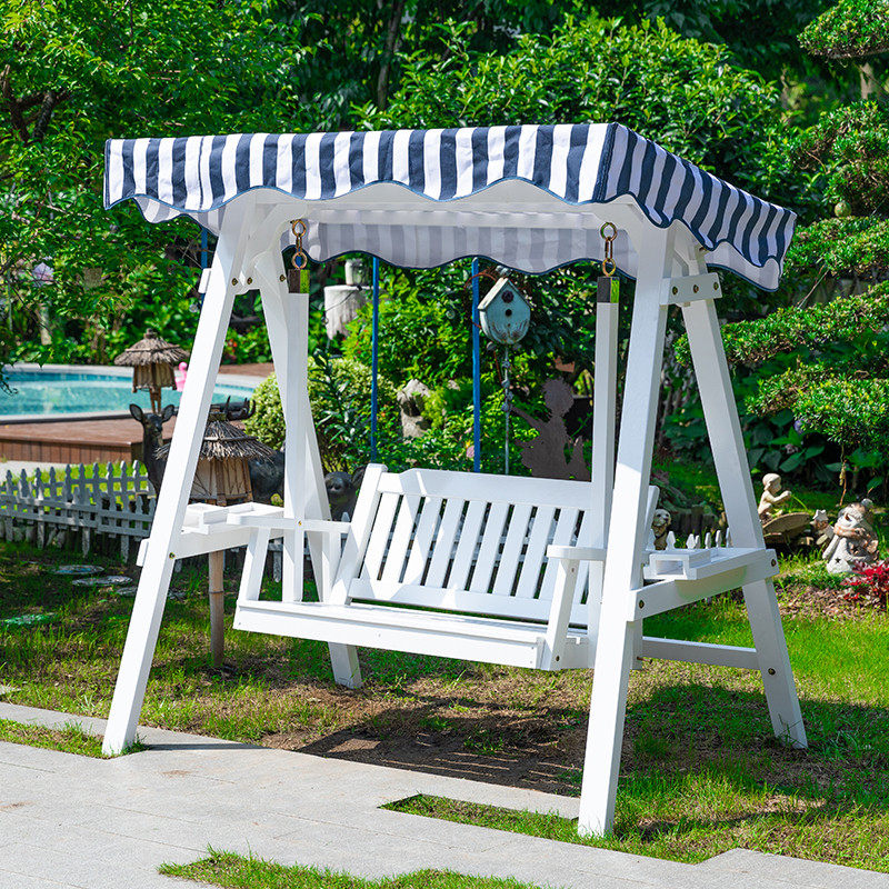 Outdoor Carbonation Anticorrosive Solid Wood SWING SET OUTDOOR ADULTS CHILDREN DOUBLE HANGING CHAIR BALCONY PATIO CHAIRLIFT ROCKING CHAIR