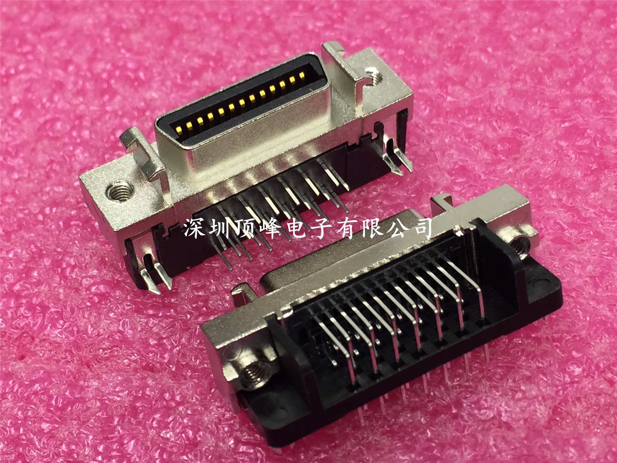 MDR servo connector SCSI-26P bent foot female head slotted solder plate type CN type environmentally friendly gold plated