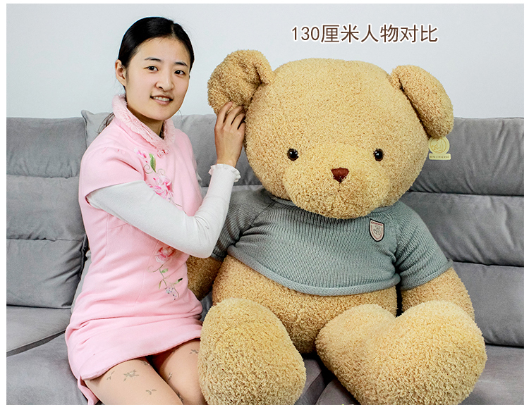 Dễ thương gấu bông búp bê vải đồ chơi đồ chơi sang trọng gấu ôm gấu mô hình món quà sinh nhật lớn gấu bông hình trà sữa