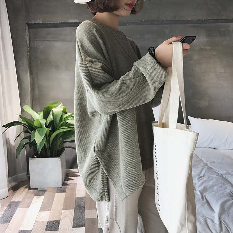 Korean version of pregnant woman Wei clothing spring autumn style long sleeve blouse 2020 fashion loose large size pure cotton autumn clothing jacket 200 catty