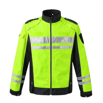 LIKAI reflective cotton clothing warm and thickened cycling clothing waterproof patrol motorcycle clothing lobster clothing reflective raincoat customization