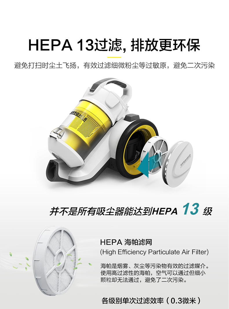 robot hút bụi nào tốt Máy hút bụi gia đình Đức Karcher Karcher Kach mạnh mẽ nhỏ cầm tay hút thảm lớn ngoài 螨 VC3 - Máy hút bụi máy hút bụi sofa