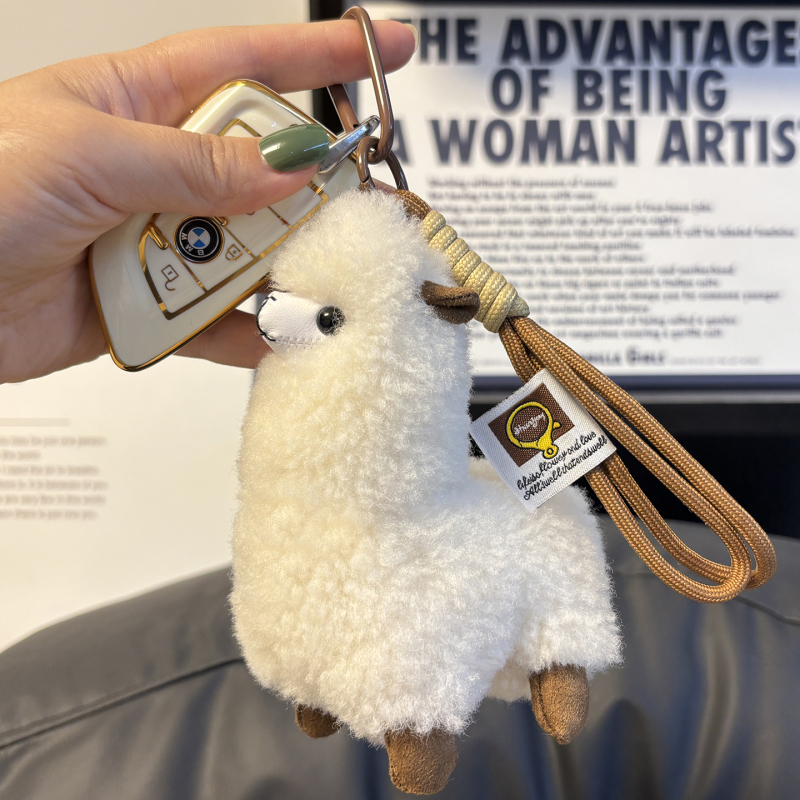 Cute Real Wool Little Alpaca Keychain Pendant ins Style Bag Charm Birthday Gift Plush Toy Doll Cute Real Wool Little Alpaca Keychain Pendant ins Style Bag Charm Birthday Gift Plush Toy Doll