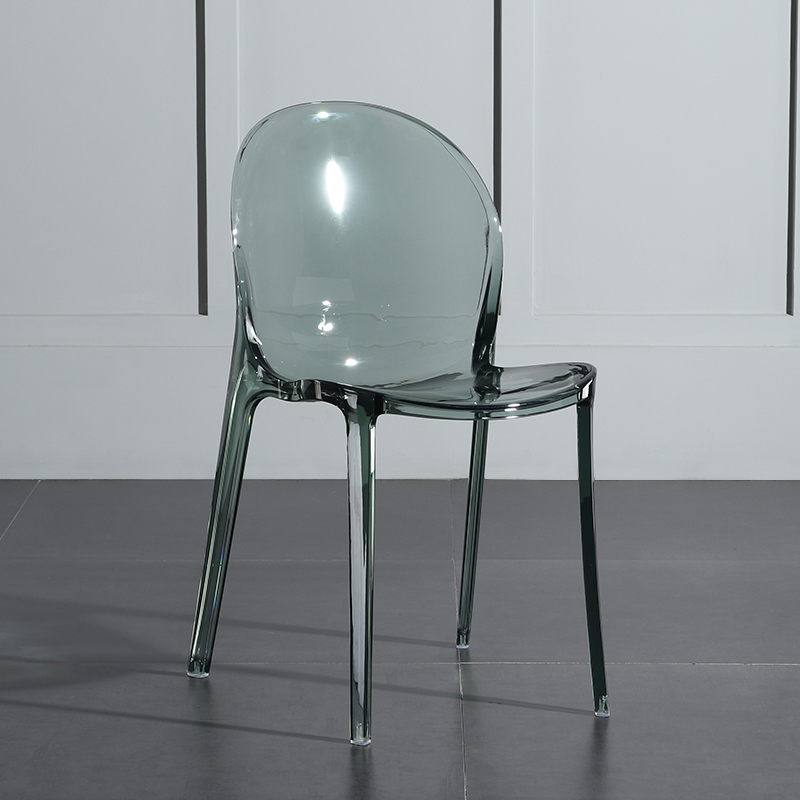 E Transparent Green & Upgrade Luxury & New ProductsNorthern Europe transparent Dining chair Plastic originality Acrylic Crystal chair fashion outdoors backrest Simplicity restaurant Coffee chair
