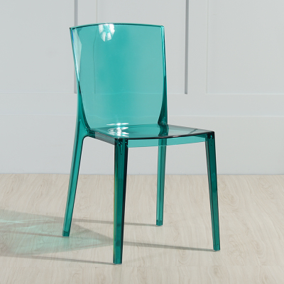 B Transparent GreenNorthern Europe transparent Dining chair Plastic originality Acrylic Crystal chair fashion outdoors backrest Simplicity restaurant Coffee chair