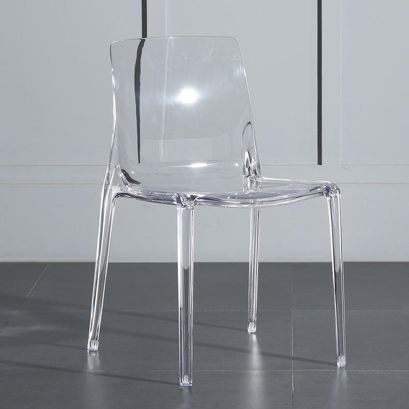 D Transparent & Upgrade Luxury & NewNorthern Europe transparent Dining chair Plastic originality Acrylic Crystal chair fashion outdoors backrest Simplicity restaurant Coffee chair