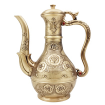 Household old-fashioned copper wine bottle set handmade bronze sake antique wine bottle for worshipping gods