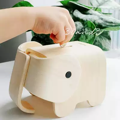 Thailand imported PlanToys pig Piggy Bank elephant piggy bank children wooden toys animal ornaments homestay