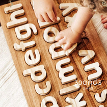 Planche de correspondance de lettres et de chiffres planche à gratter en bois pour enfants jouets déducation précoce mathématiques de motricité fine illumination anglaise 1 an