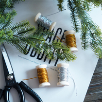 Christmas Decoration Gold Thread Packing Rope Line Group Gold Silver Wire Thread No Elastic Hanging Tag Rope Decoration ZCambodia Photo Props