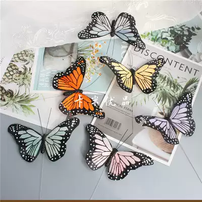 (Cami Youpin)Original foreign trade tail single retro with wire butterfly Color butterfly high simulation animal