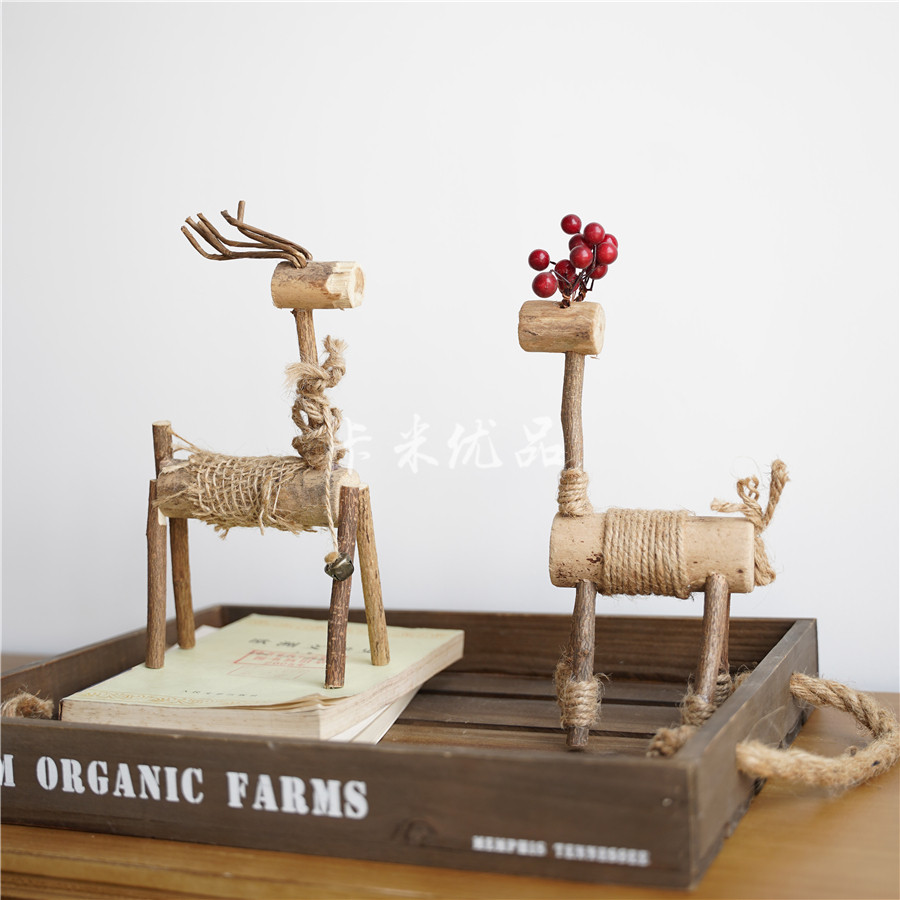 zakka original handmade Christmas small deer elk swing piece Decorative Window Display Sen Woman Christmas Presents