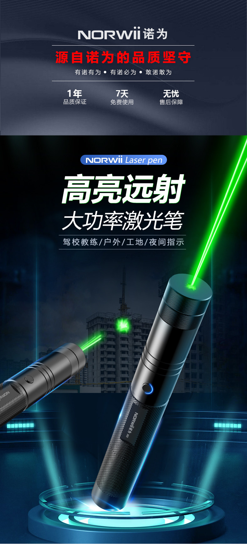 Nuowei N95 Spotlight charging laser page turning pen ppt remote control whiteboard multimedia projection LCD screen