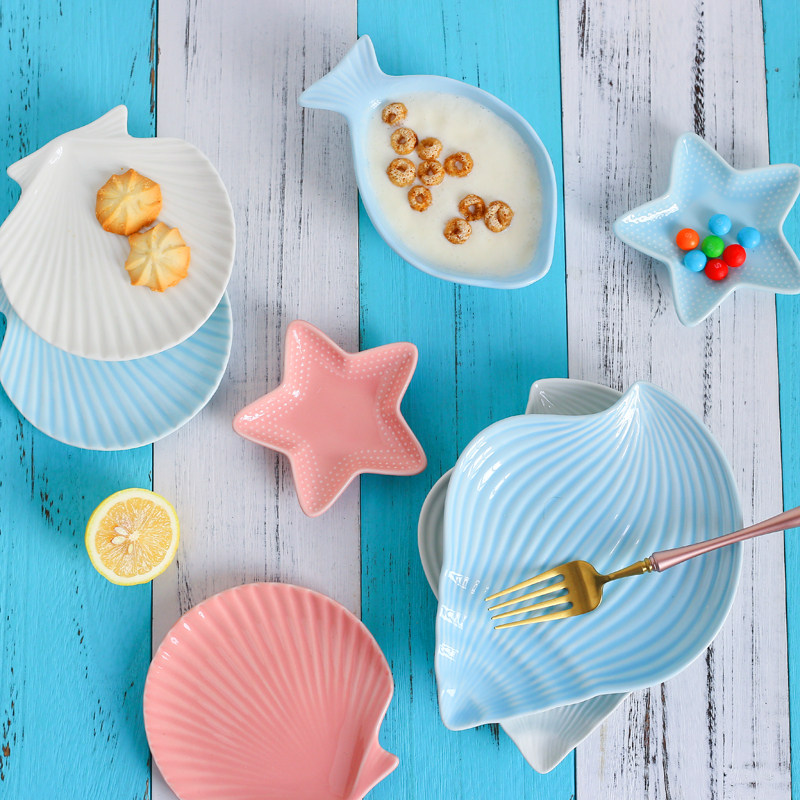 Creative Ocean Fish Dish Dish Dish Dish Nordic Ceramic Dish Dish Fruit Dish Breakfast Disk Sauce Package
