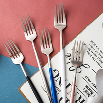 Nordic wind net red INS long handle 304 stainless steel large number fork Western dining main dining fork fruit salad steak fork