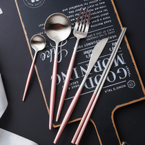 304 stainless steel knife fork spoon chopstick mesh red suit with wind western dining cutlery couple four sets of domestic steak knife fork