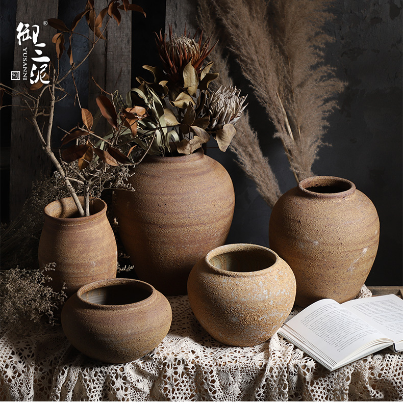 Jingdezhen checking ceramic coarse TaoHua machine dry flower arranging flowers furnishing articles zen tea room vases, ceramic flower pot POTS