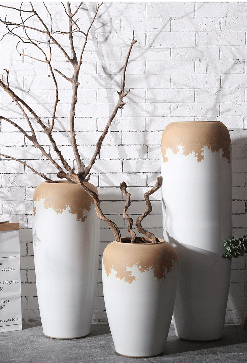 Jingdezhen ceramic large vases, flower arrangement sitting room place white I and contracted POTS manual landing window