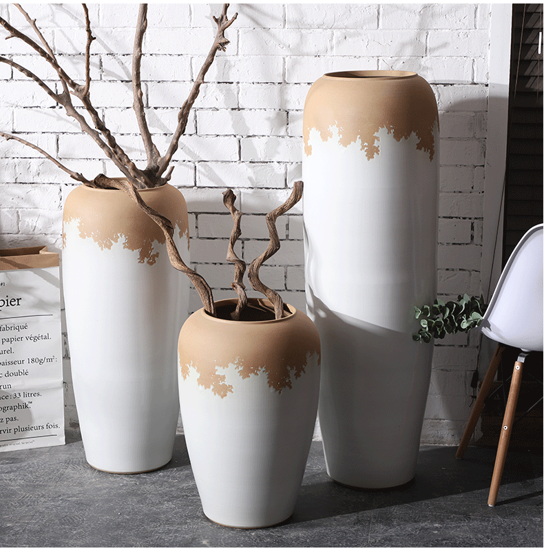 Jingdezhen ceramic large vases, flower arrangement sitting room place white I and contracted POTS manual landing window