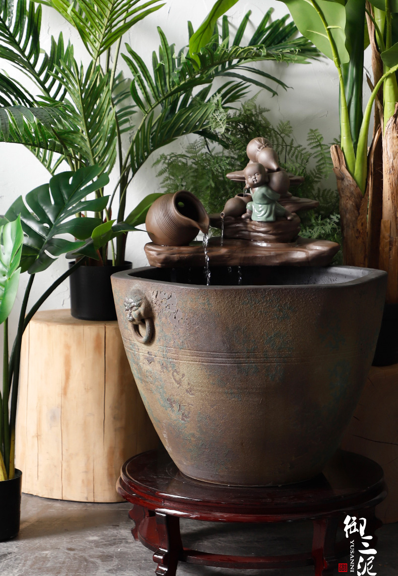 Courtyard tank little monks feng shui cornucopia pool of jingdezhen ceramic goldfish bowl zen water furnishing articles fortune