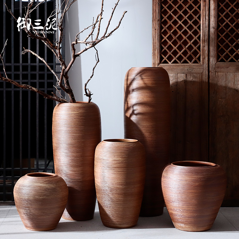Jingdezhen I and contracted ceramic vases, flower arrangement sitting room place pottery aquarium ceramic cylinder landing large flower pot