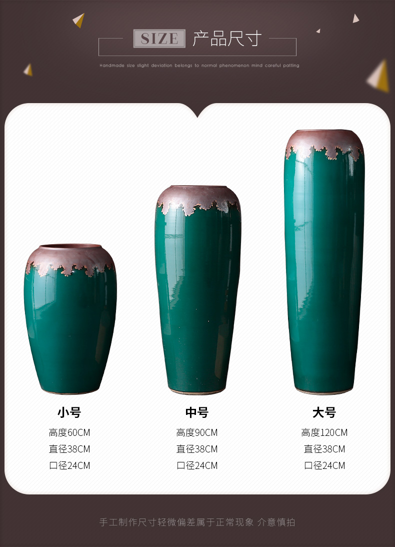 Furnishing articles decoration to the hotel villa living room dry flower POTS restoring ancient ways of jingdezhen ceramic vase light key-2 luxury ground flower arrangement