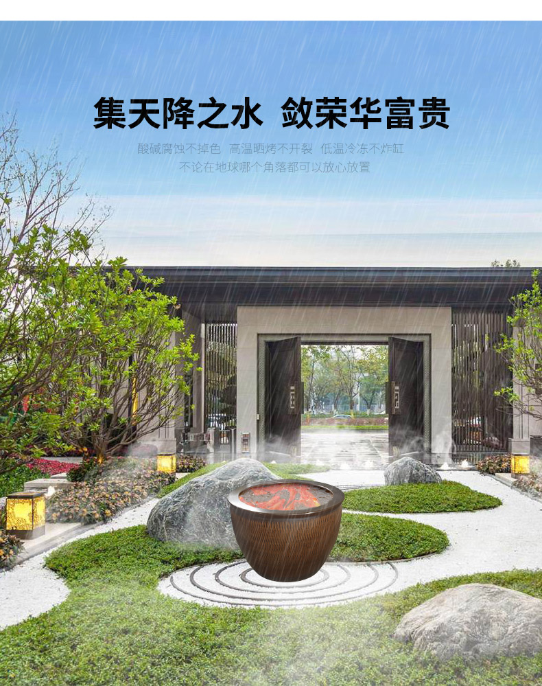 Royal three jingdezhen ceramic mud jump knife carving courtyard tank aquarium hydroponic water lily lotus garden hotel