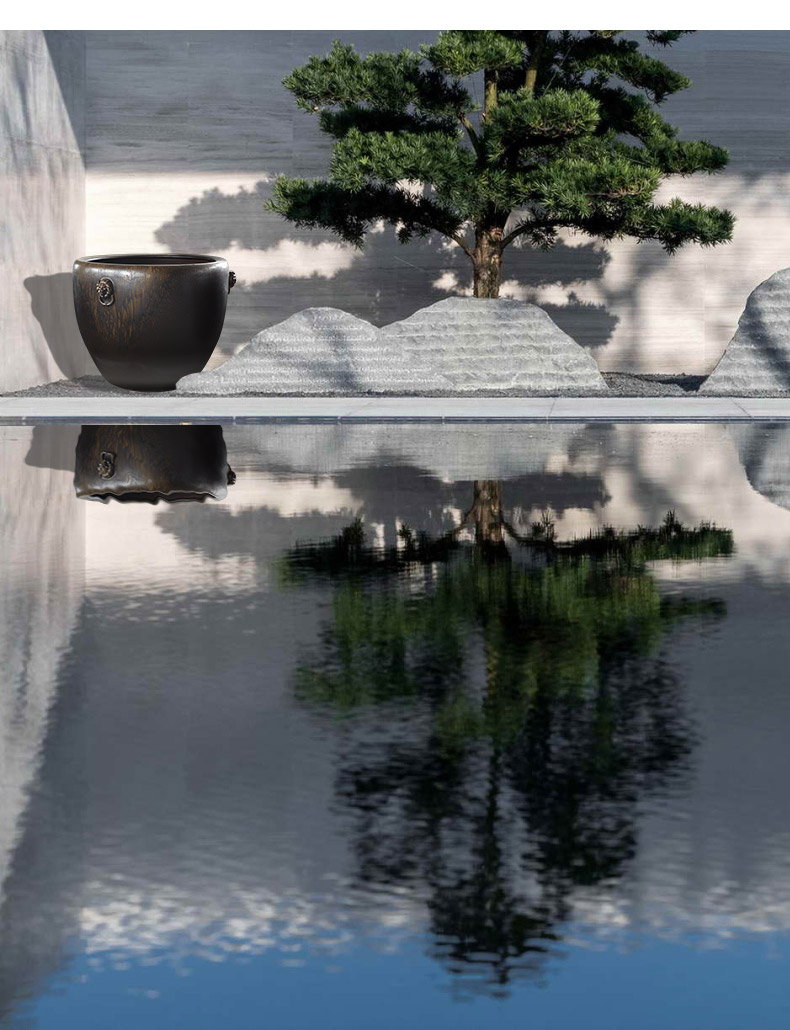 Royal three mud water lily lotus hotel landscape jingdezhen ceramics by hand lion tank aquarium hydroponic courtyard garden