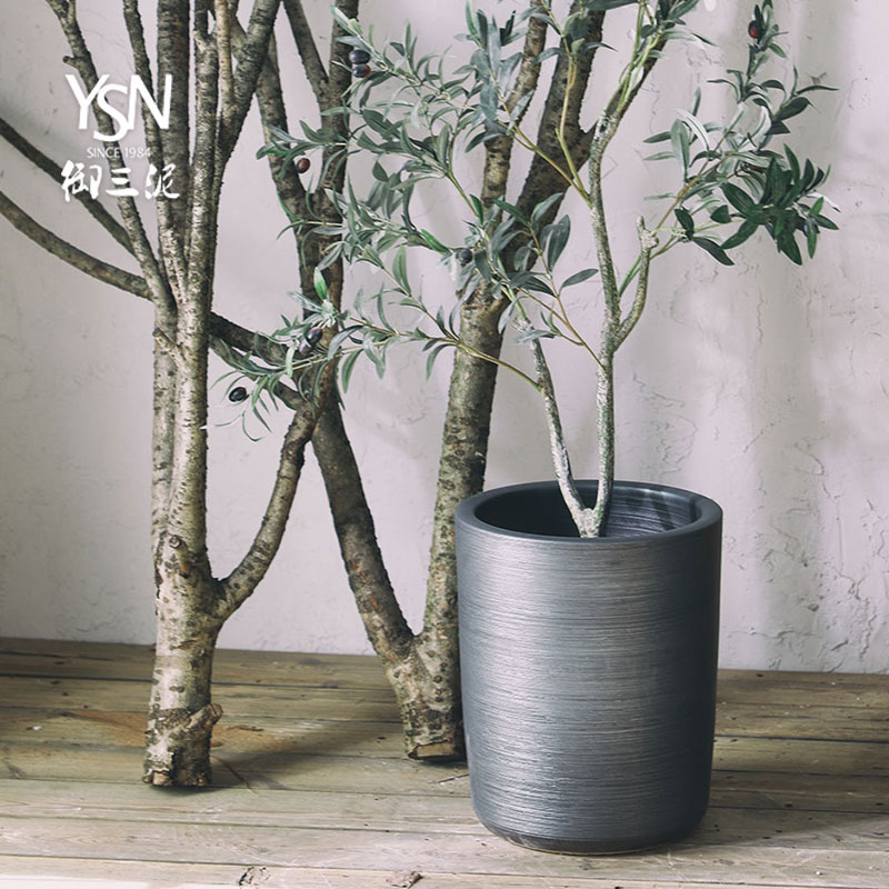 Royal three black mud heavy green plant grown furnishing articles Nordic contracted ceramic flower pot flower bed modern indoor and is suing decoration