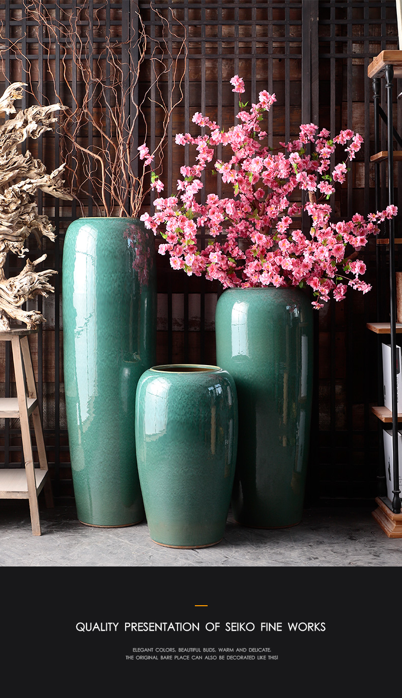 Jingdezhen ceramic vase furnishing articles sitting room ground dried flowers to decorate the courtyard villa large flower pot water tanks tank POTS