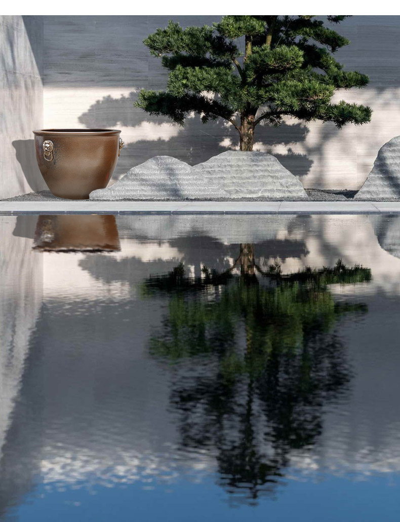 Royal three mud jingdezhen ceramics by hand tap courtyard tank aquarium hydroponic water lily lotus garden hotel