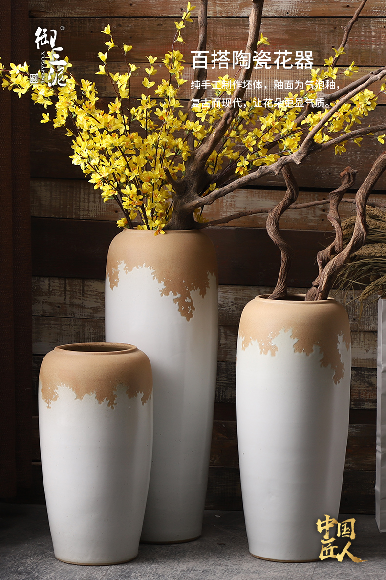 Boreal Europe style floor vase furnishing articles ceramic sitting room of I and contracted flower arranging Chinese style restoring ancient ways simulation flower vase