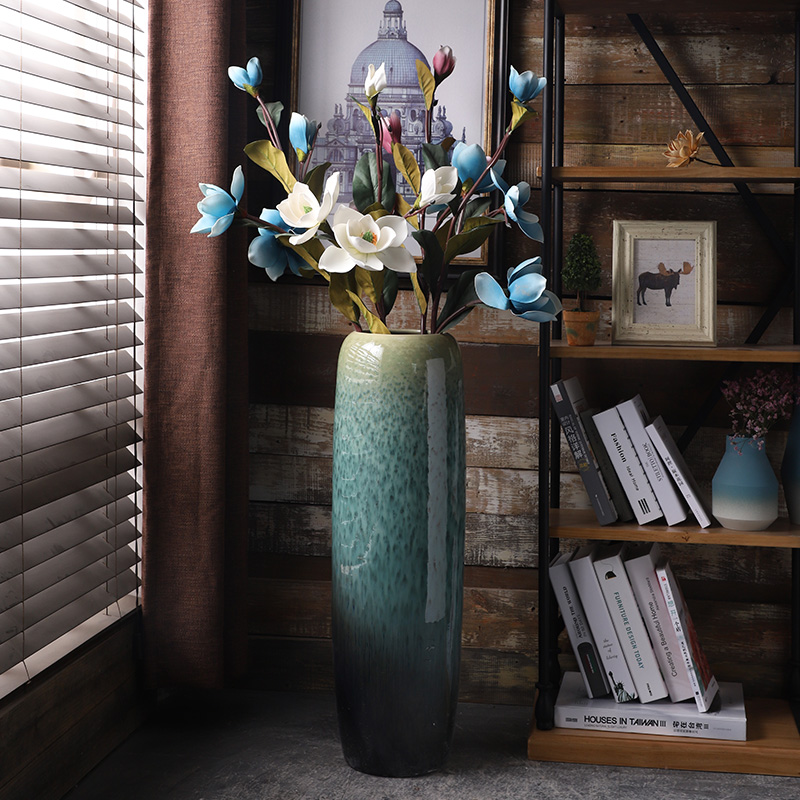 Jingdezhen European - style landing simulation flower vases, ceramic sitting room suit furnishing articles lucky bamboo vase lily arranging flowers