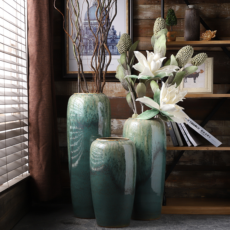 Vase furnishing articles flower arranging large sitting room ground jingdezhen ceramic checking contracted Nordic artical Vase