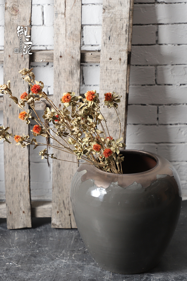 I and contracted large vase furnishing articles sitting room flower arranging jingdezhen ceramic POTS landing European - style villa decoration in gold