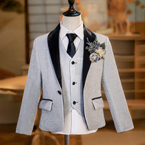 Boys performance clothing sequined suit childrens dress formal wear small host model big childs piano on the catwalk